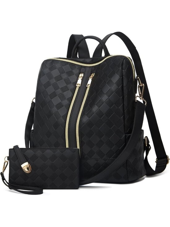 Stylish PU Leather Backpack Purse for Women - Convertible Travel Satchel Set main image 9